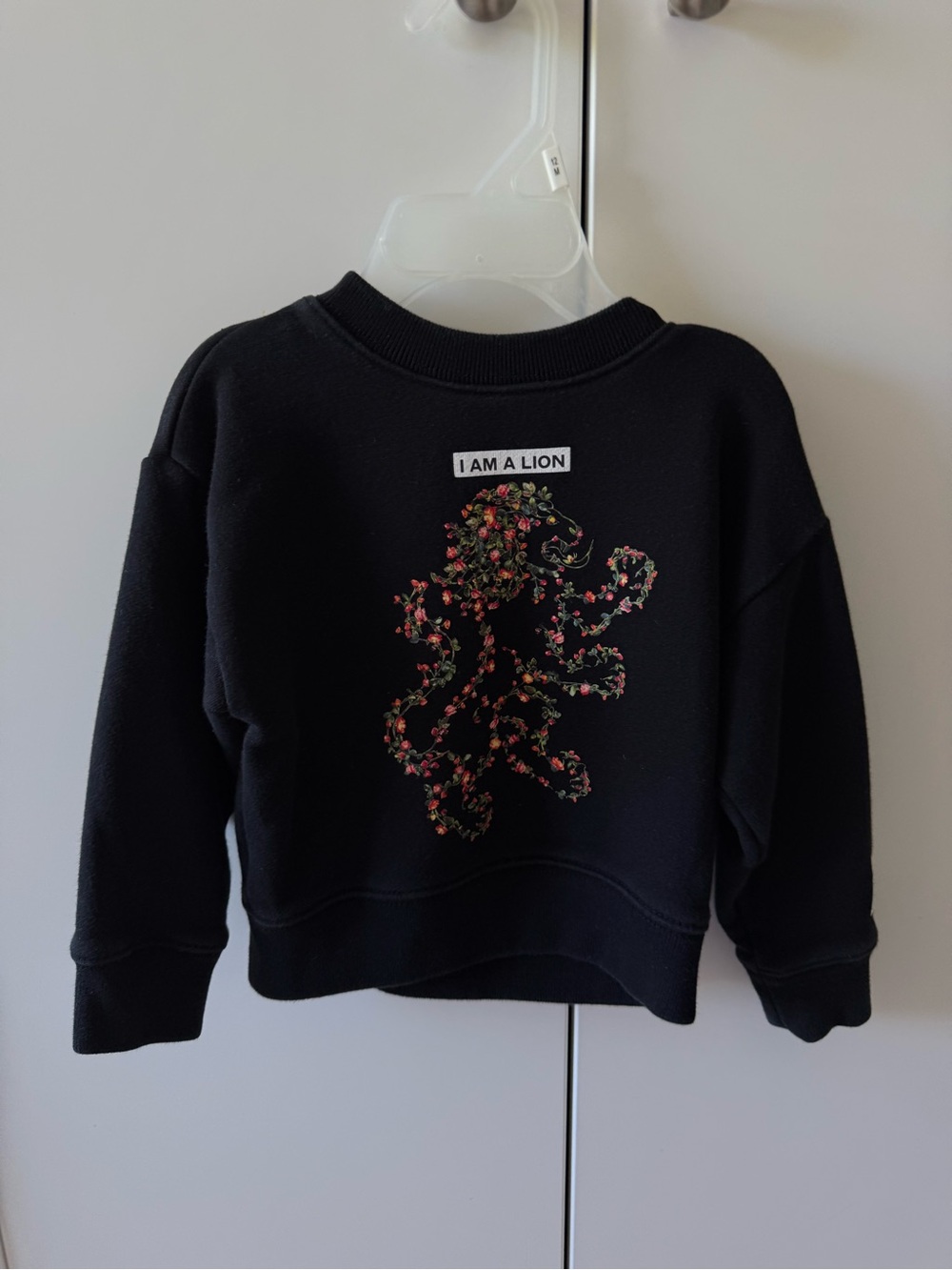 Burberry Black Kids Sweatshirt with Floral Lion Patch